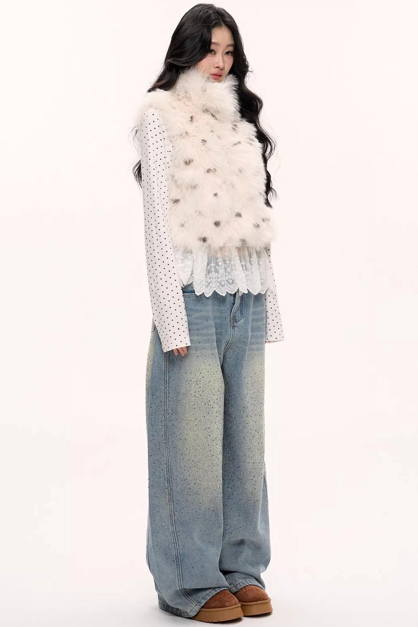 Galaxy Starry Wide-Leg Jeans