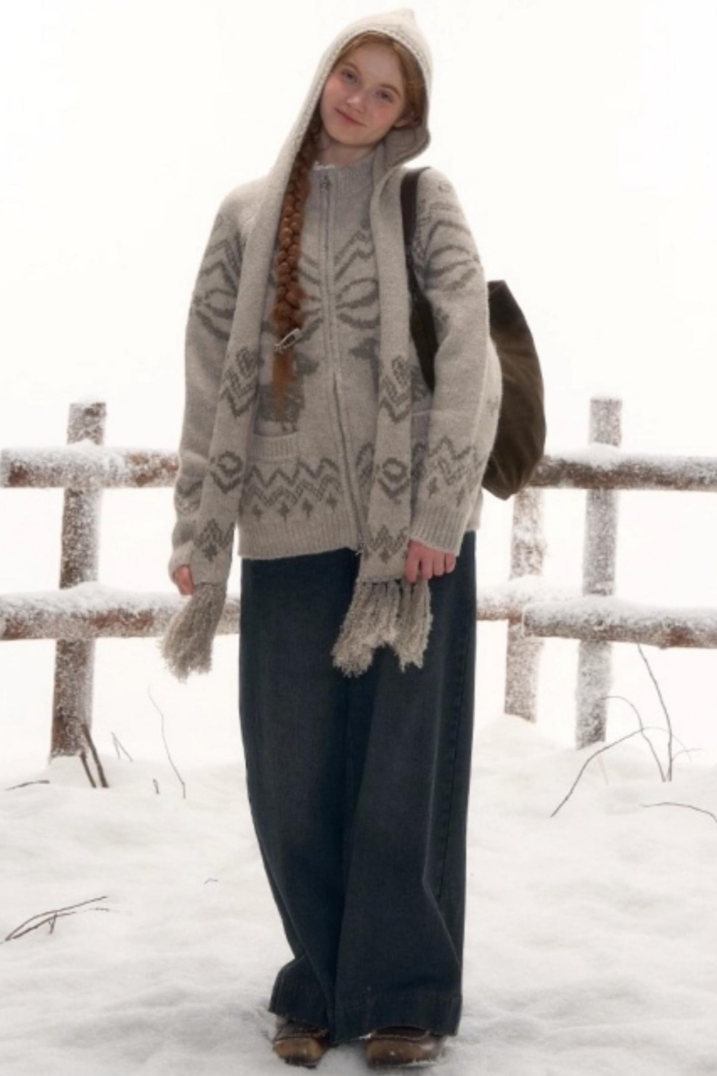 Light Bow-Knot Knit Cardigan Set-Up