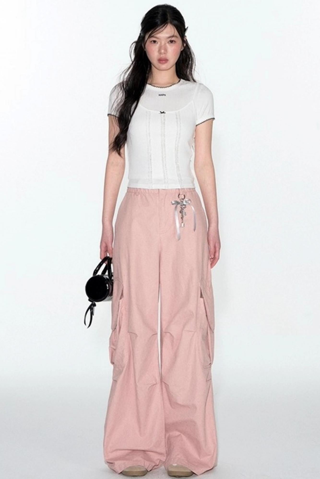 Original Slim Jacquard Short Sleeve Top Set-Up