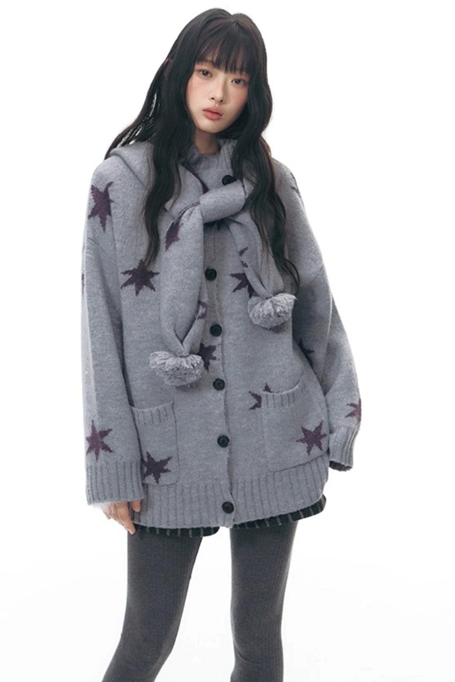 Reversible Star Cardigan Sweater Jacket Set-Up