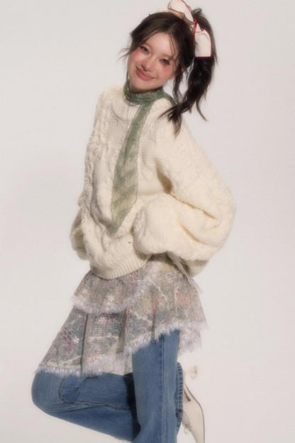 Embroidered Lace Ruffle Dress