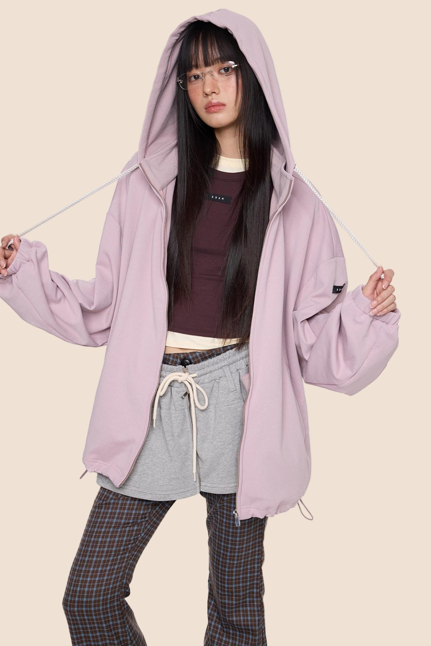 Vintage Drawstring Hoodie Jacket