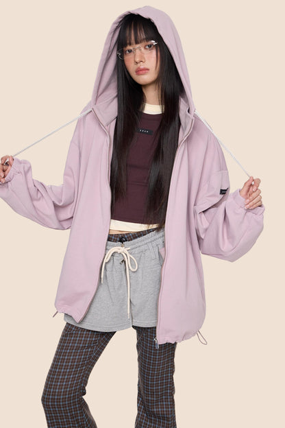 Vintage Drawstring Hoodie Jacket