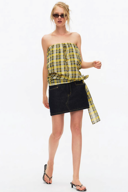 Lightweight Striped Tie-Front Top