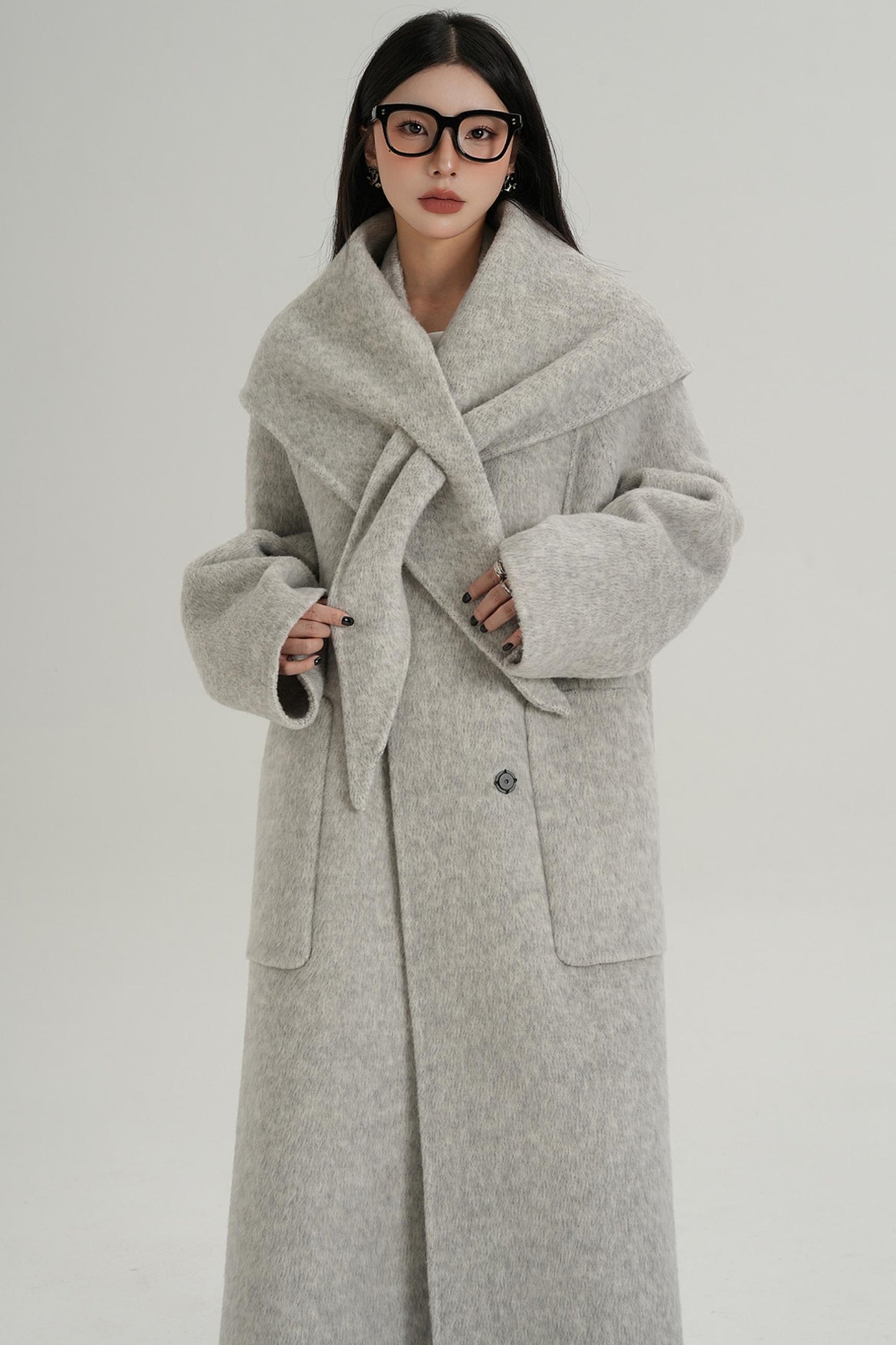 Woolen Elegance Long Jacket