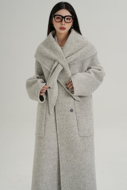 Woolen Elegance Long Jacket