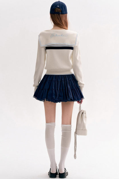 Ballet Lace Puffy A-Line Short Skirt