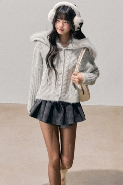 Fox Fur Knit Cardigan