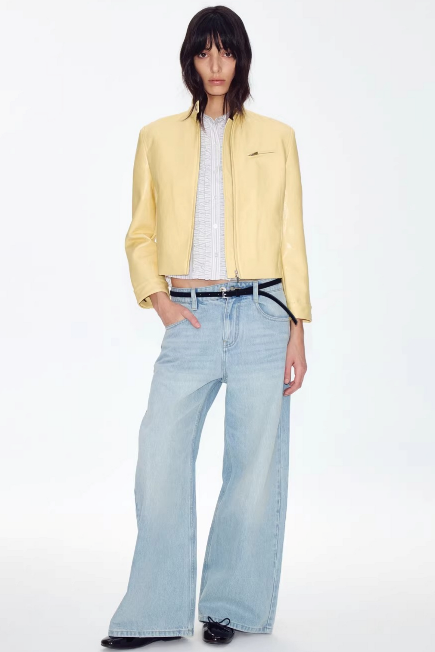 Retro Yellow Leather Jacket