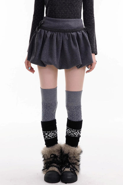 Autumn High-Waisted Woolen A-Line Skirt