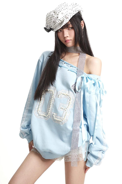 Slanted Shoulder Sweatshirt