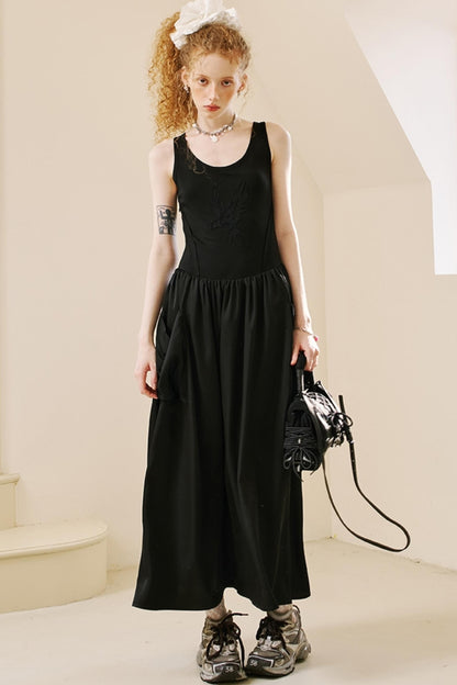 Swallow Embroidered Summer Dress