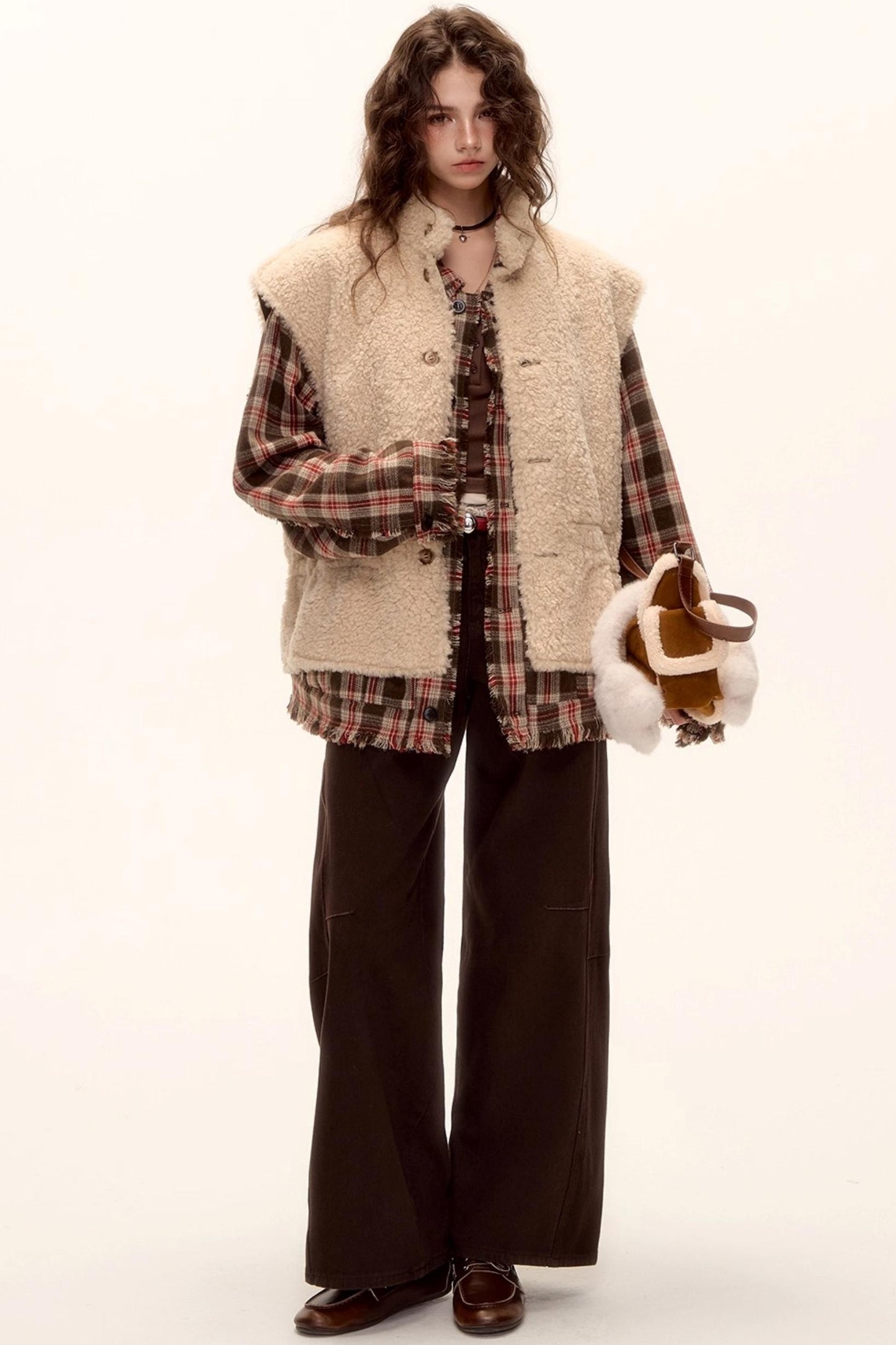 Wool Plaid Frayed Shirt