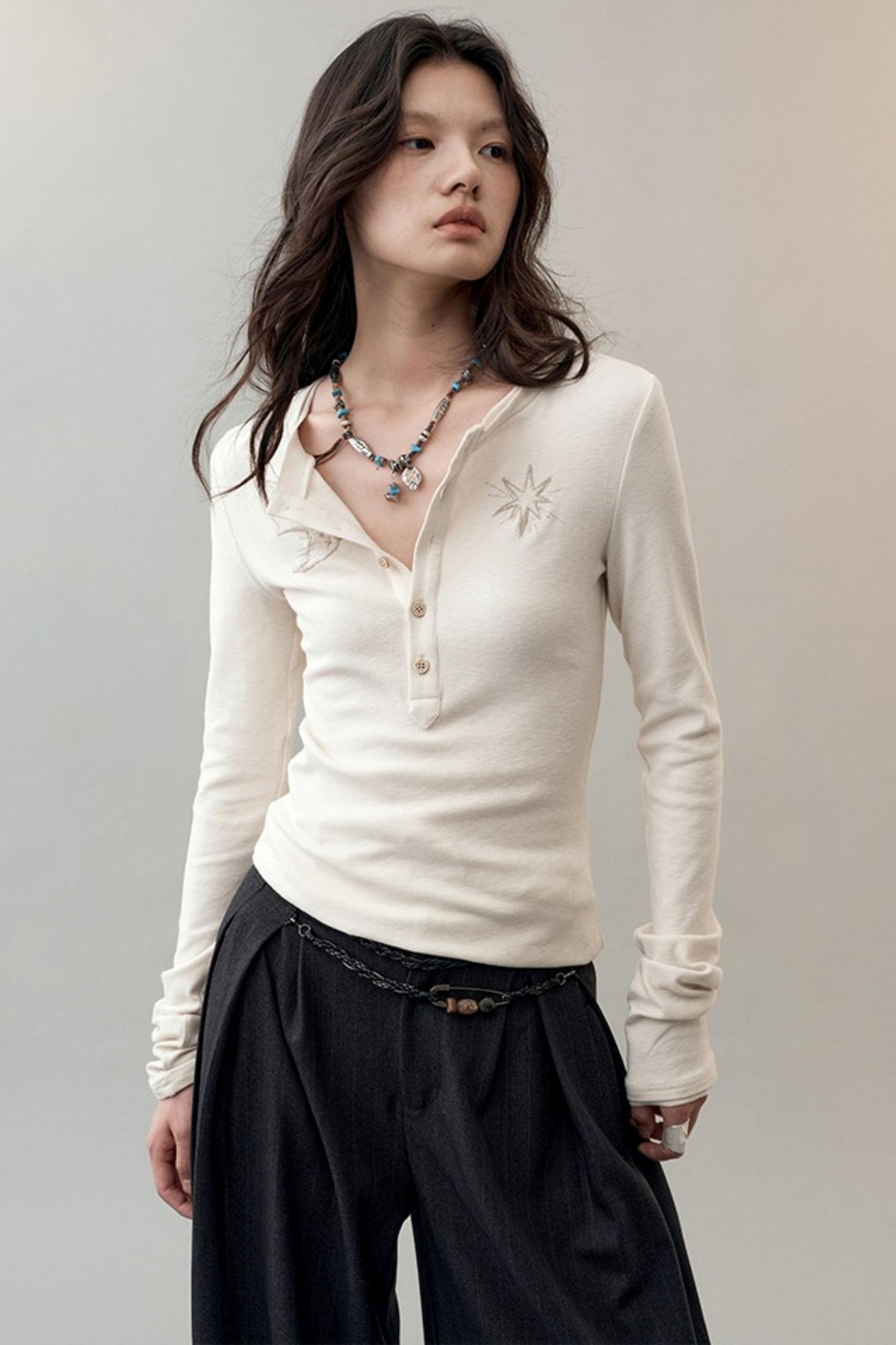 Feather Shadow Stars Slim T-Shirt