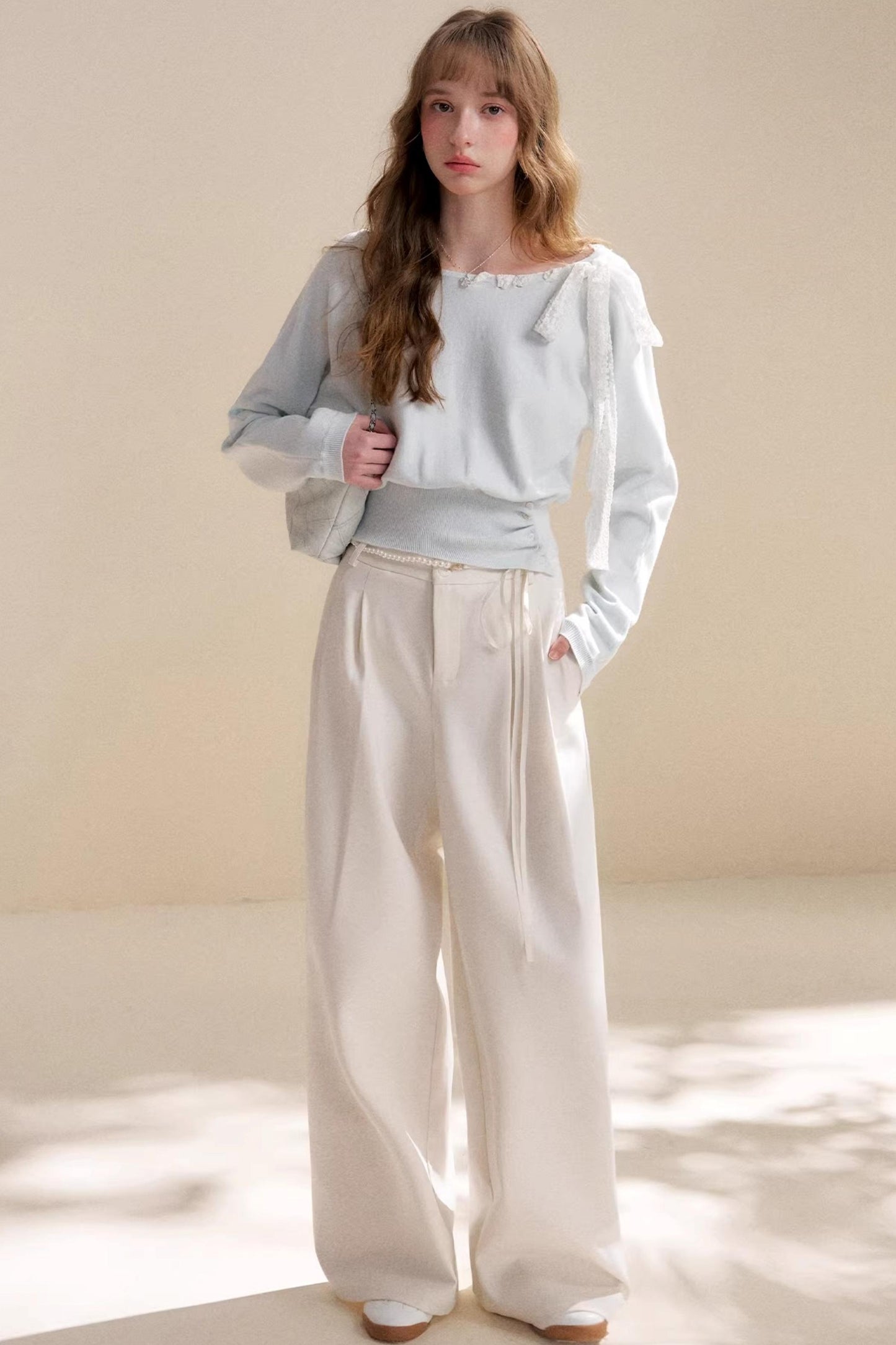 Romantic Lace Off-Shoulder Knit Sweater