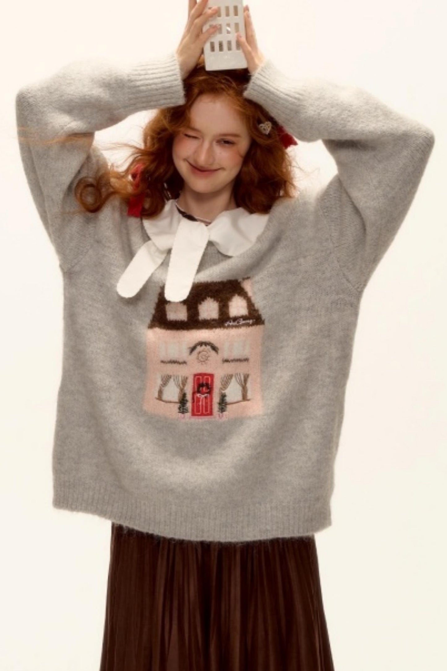 Jacquard Embroidered Wool Sweater