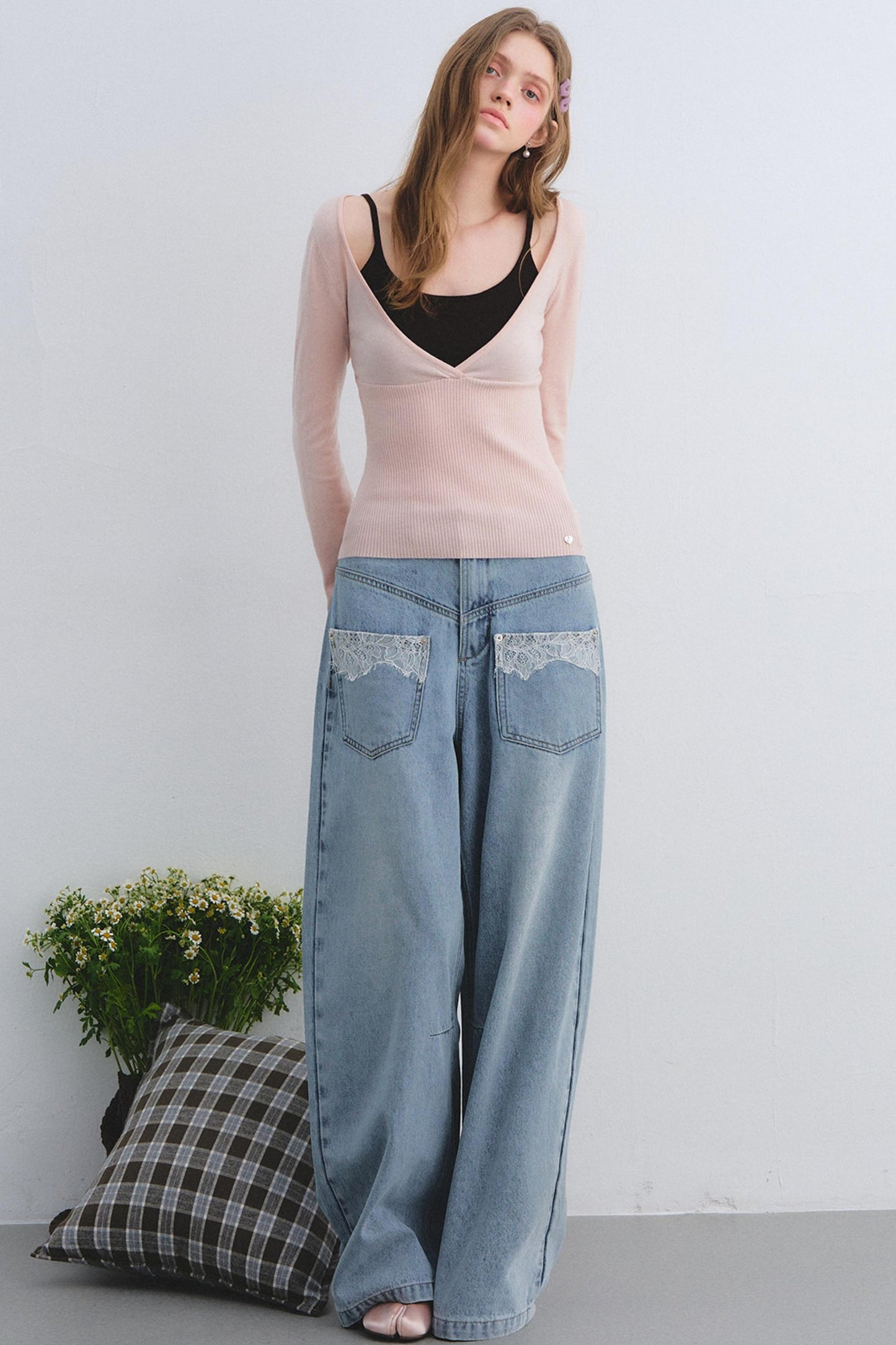 Wool Blend Color-Blocked Sweater