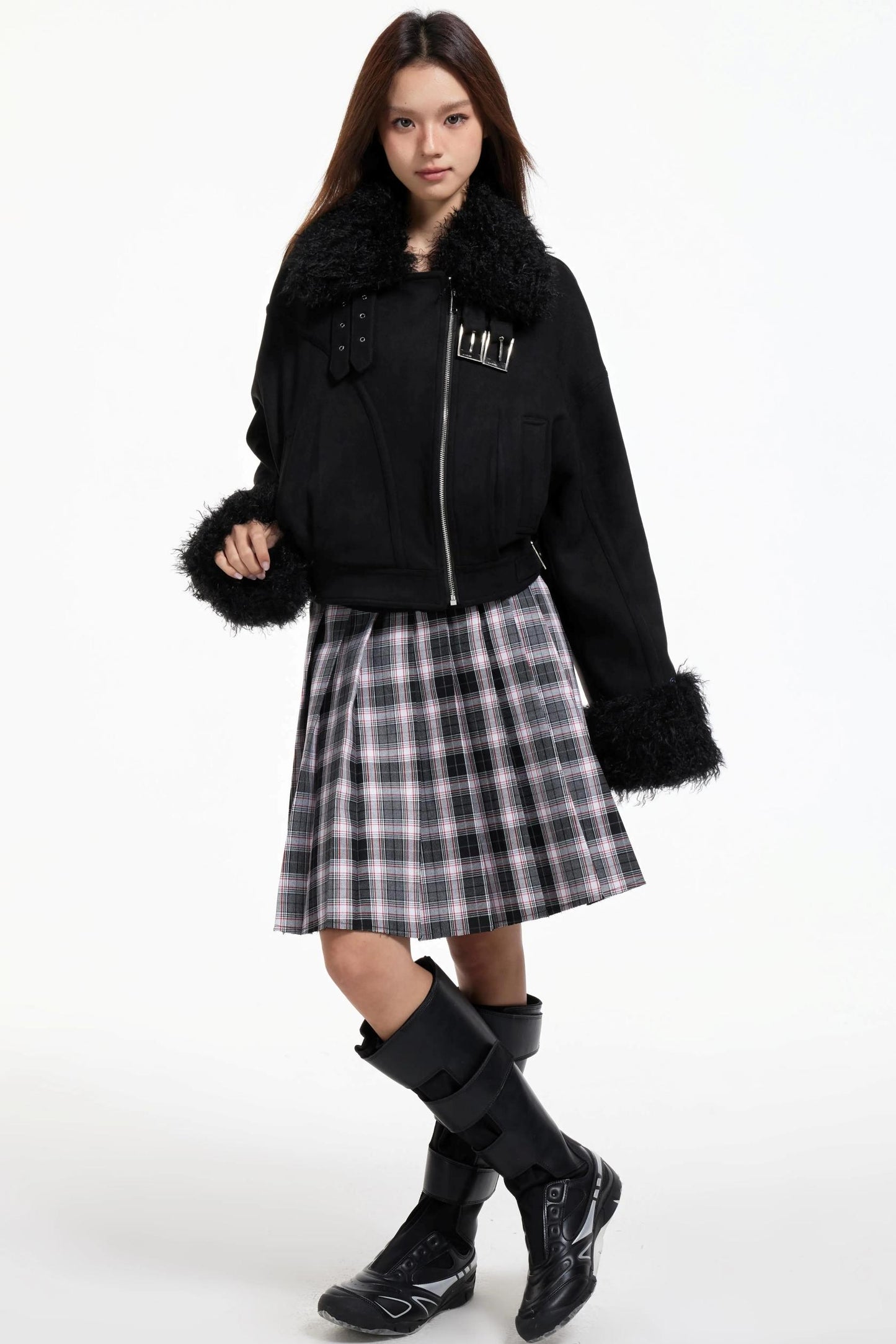 Pleated Mid-Length Skirt