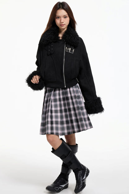 Pleated Mid-Length Skirt