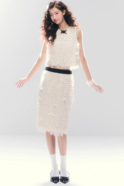 French Polka Dot Chiffon Matching Set