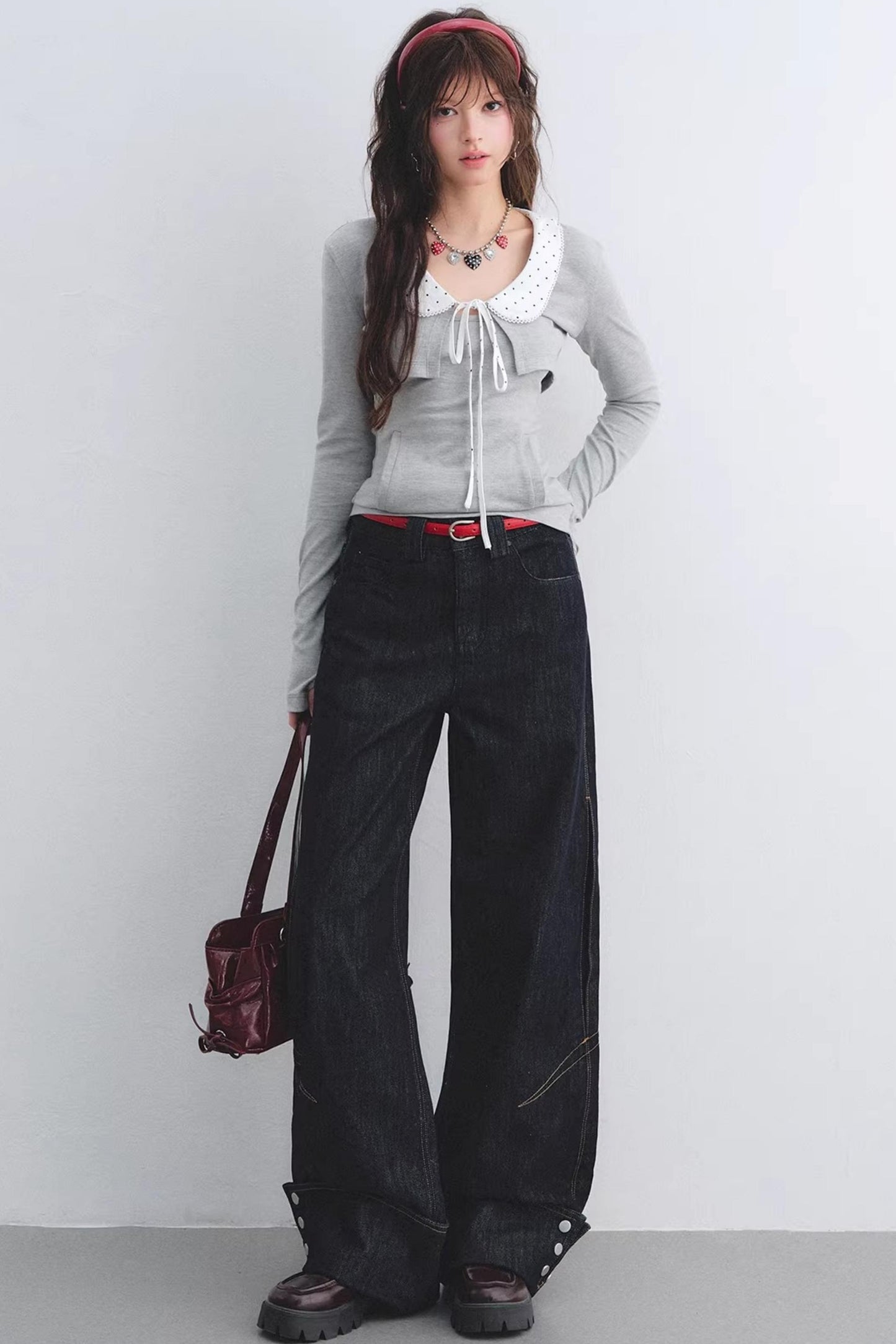 Polka Dot Lace Cardigan Set