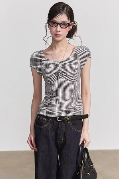 Plaid Summer Slim Top