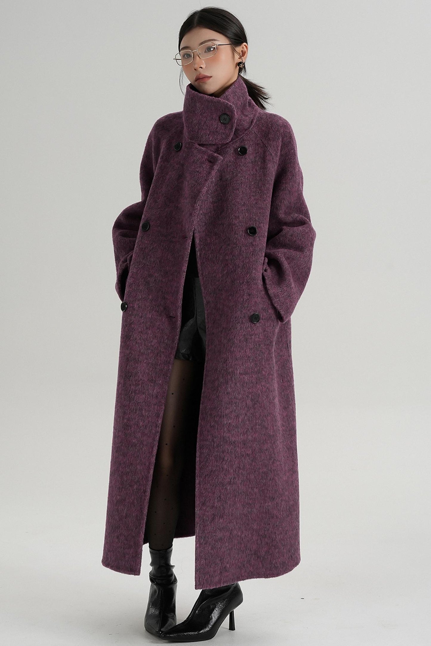 Minimalist Long Reversible Wool Coat