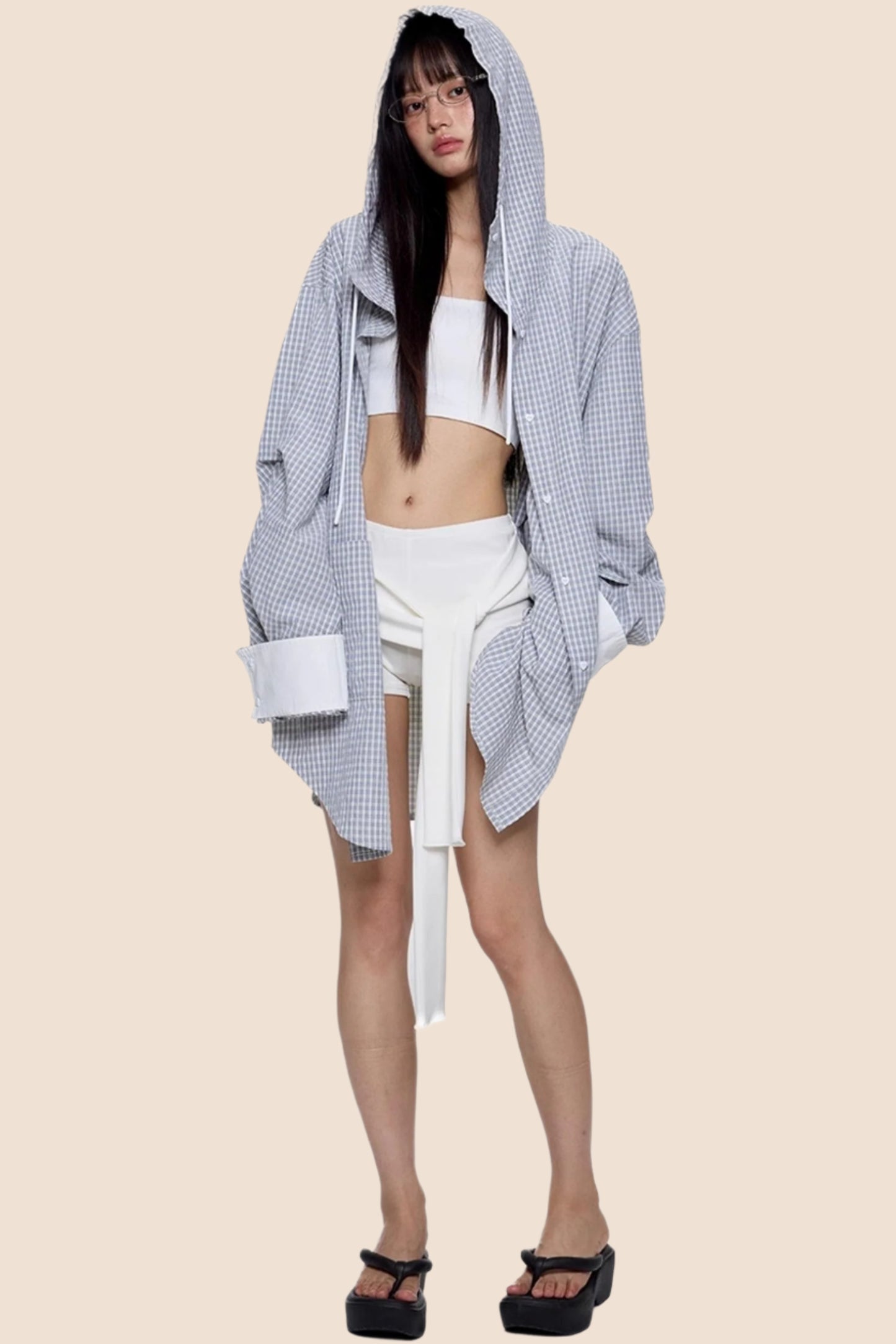 Plaid Hooded Casual Jacket