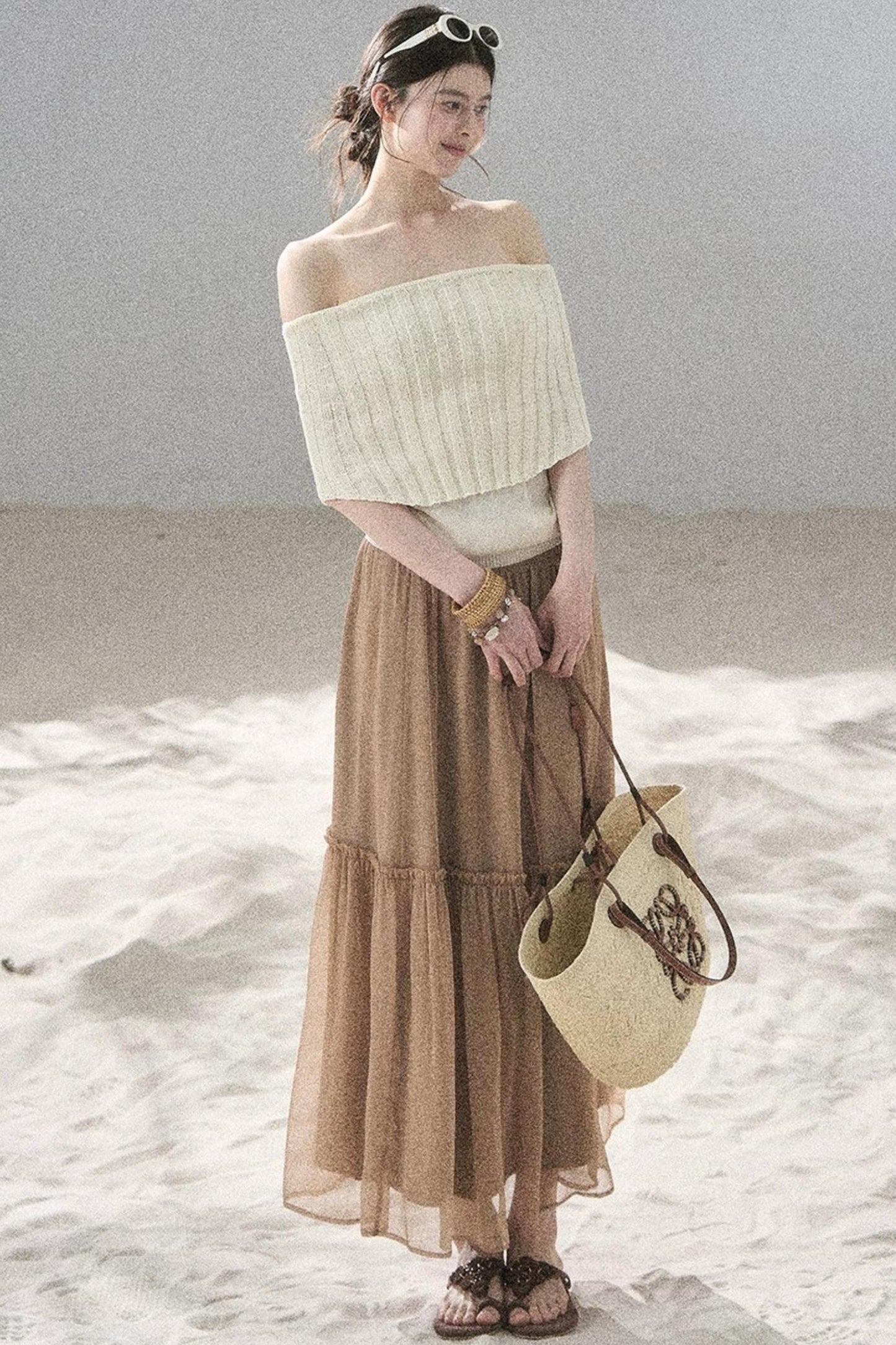 Youthful Off-Shoulder Knit Top
