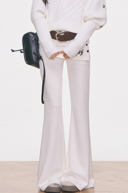 Cable Knit Waist-Cinching Sweater Set-Up