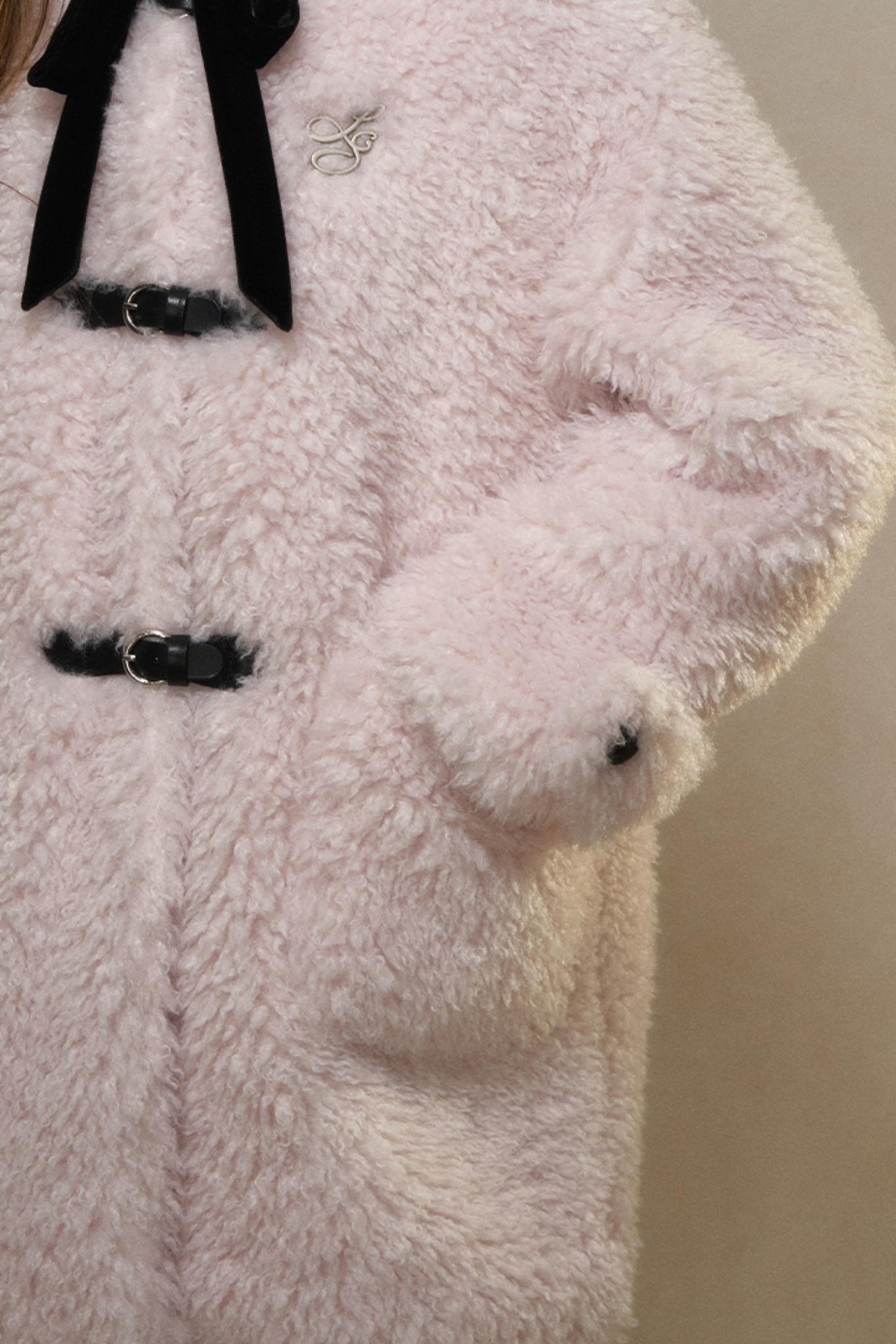 Woolen Lapel Fur Coat