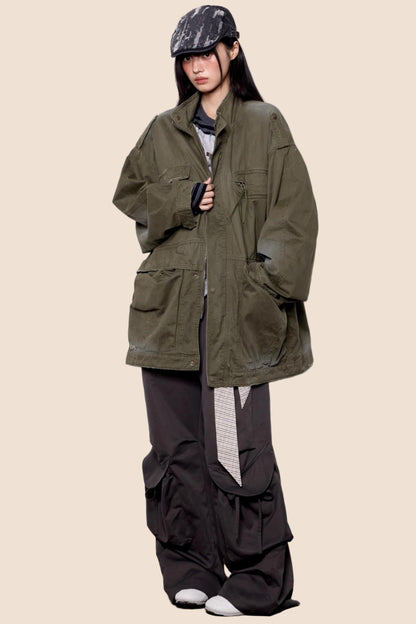 American Vintage Distressed Cargo Jacket