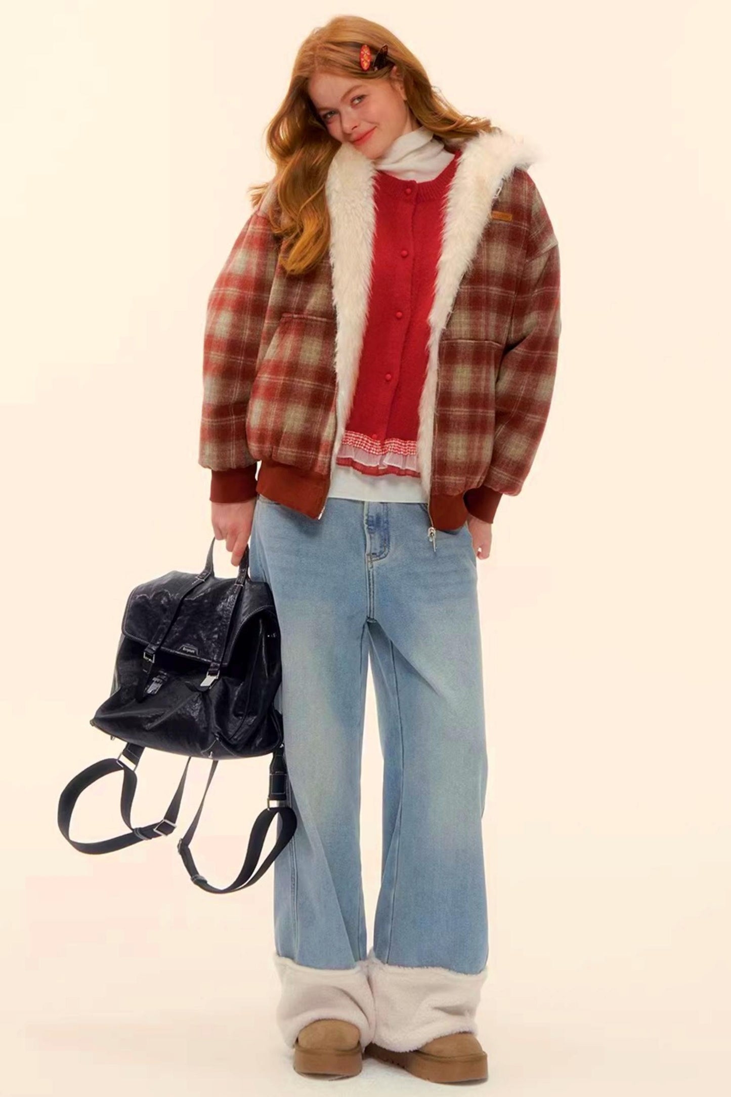 First Snow Plaid Reversible Coat