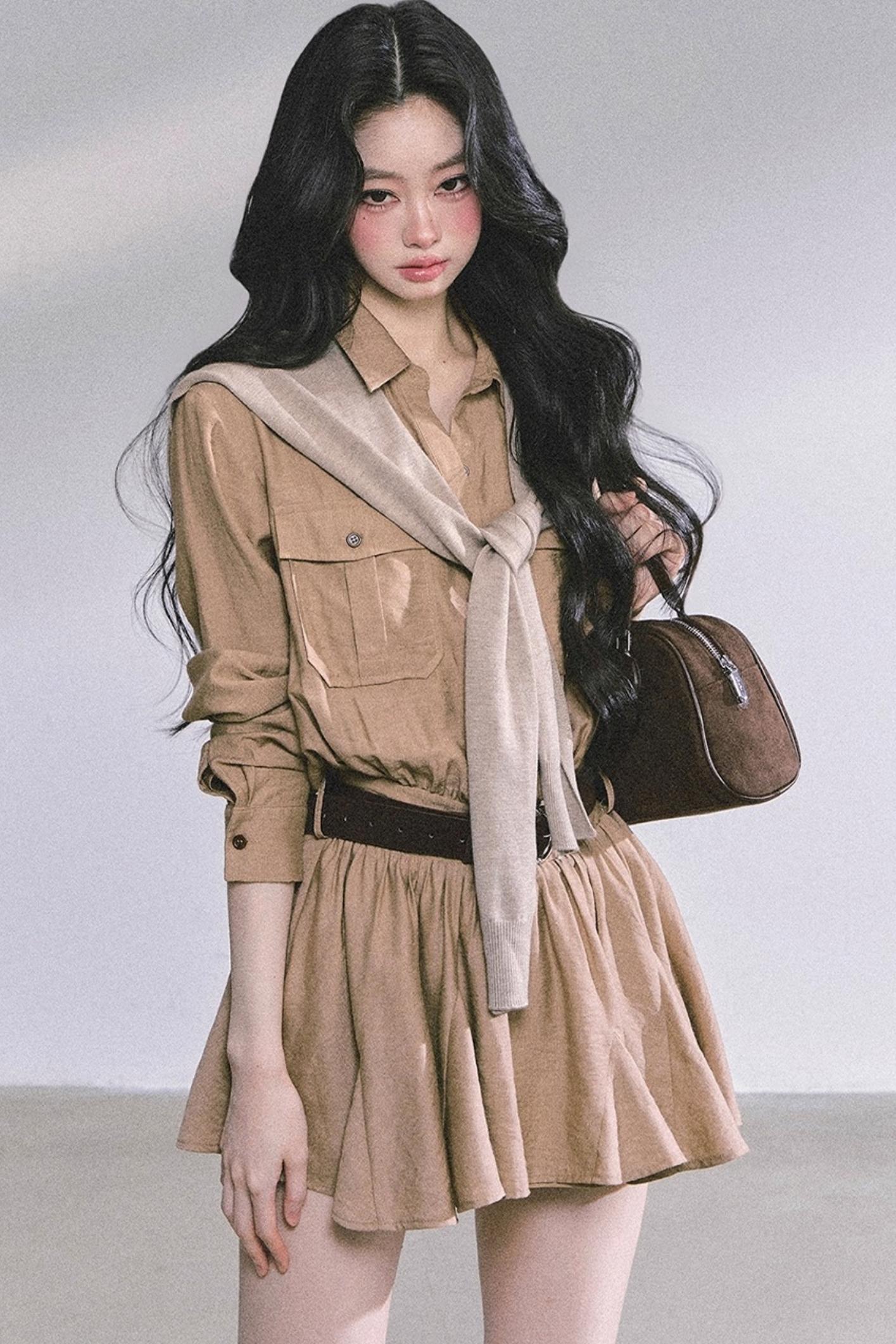 Plaid Two-Piece Winter Dress Set-Up