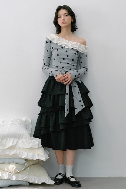 Vintage White Flower Puffy Skirt