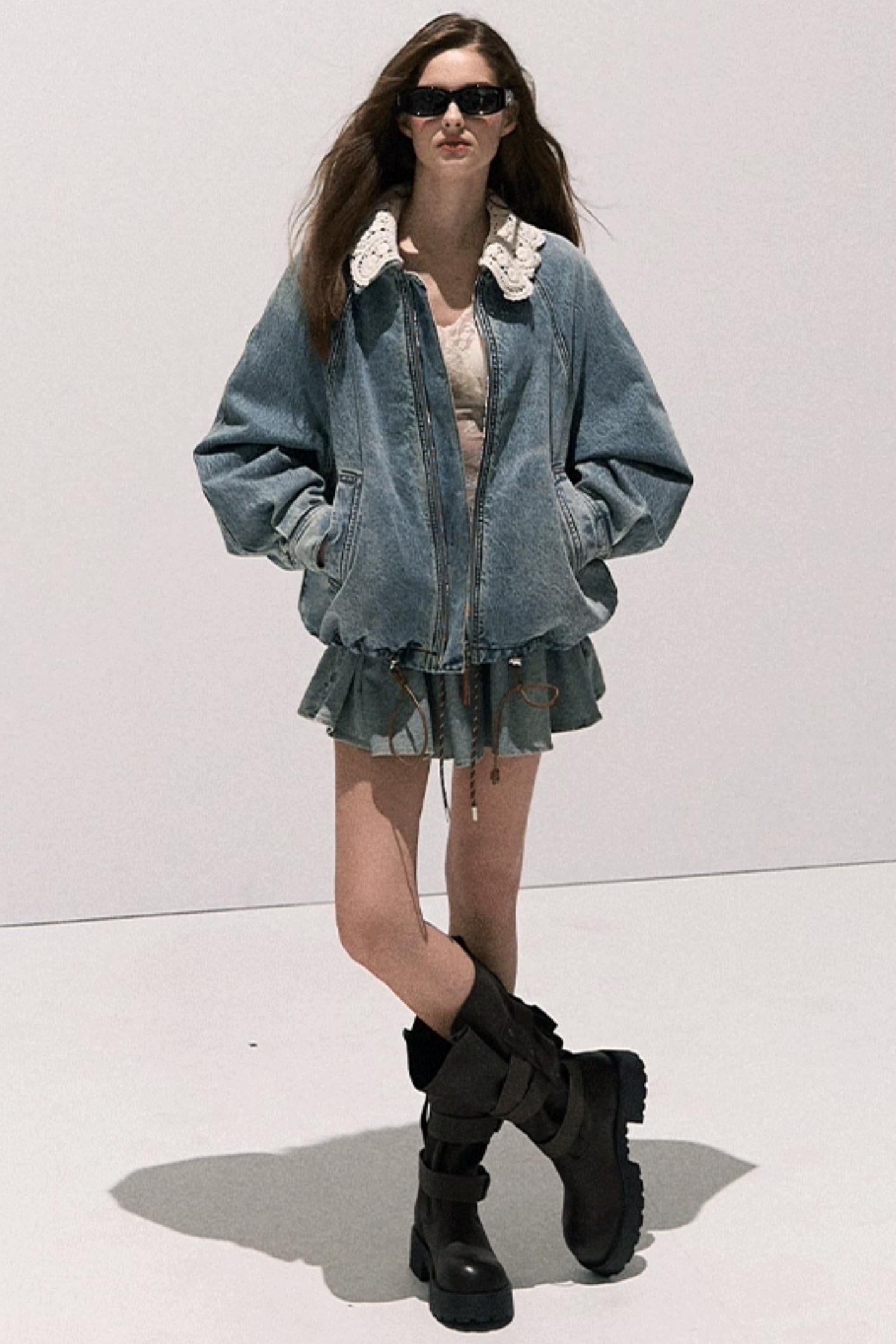 Vintage Braided Denim Jacket Set-Up