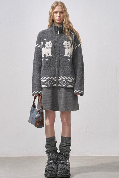 Plaid Wool A-Line Skirt