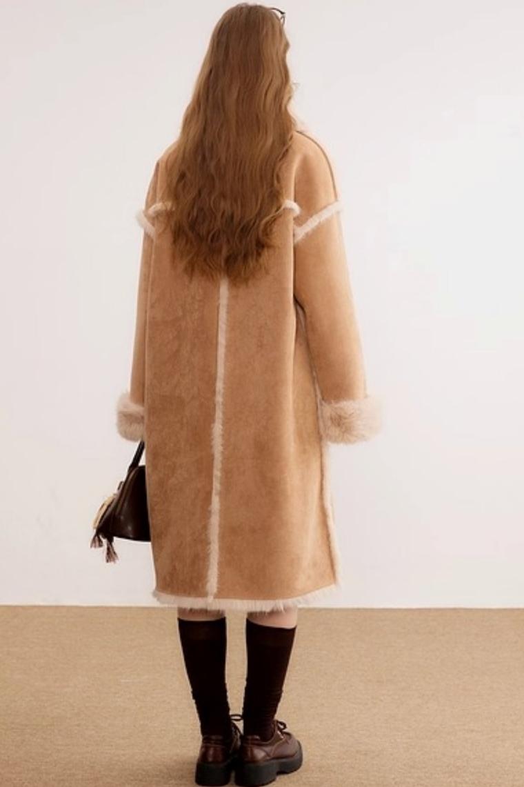 Suede Warm and Thickened Fur Coat