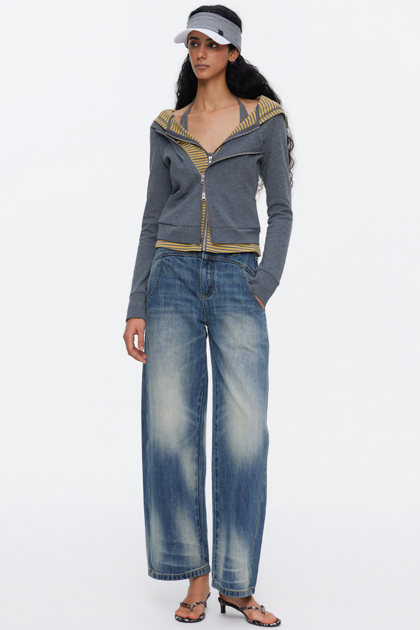 Deconstructed Color-Blocked Sweatshirt