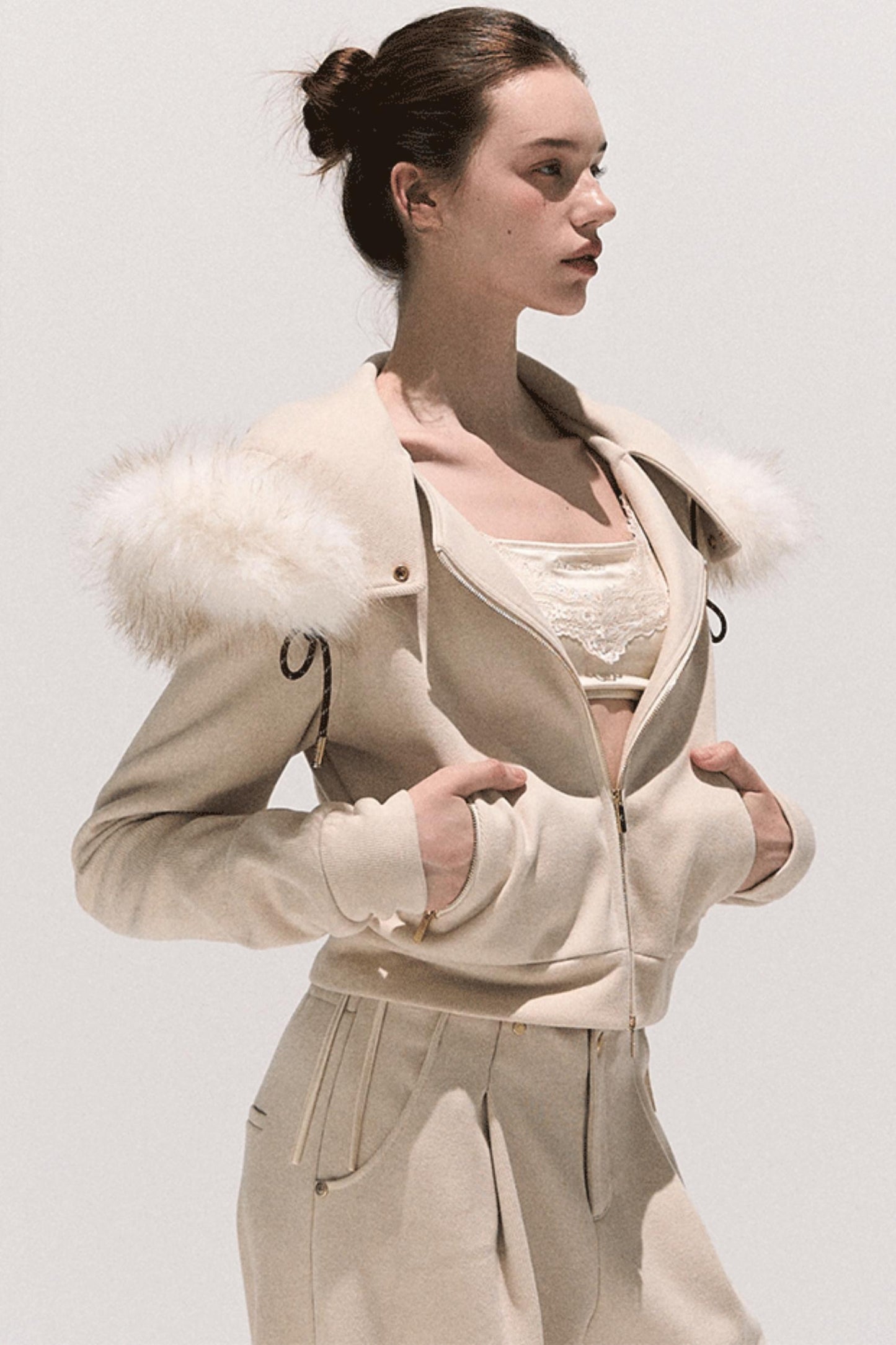 Lace Paneled Satin Inner Top