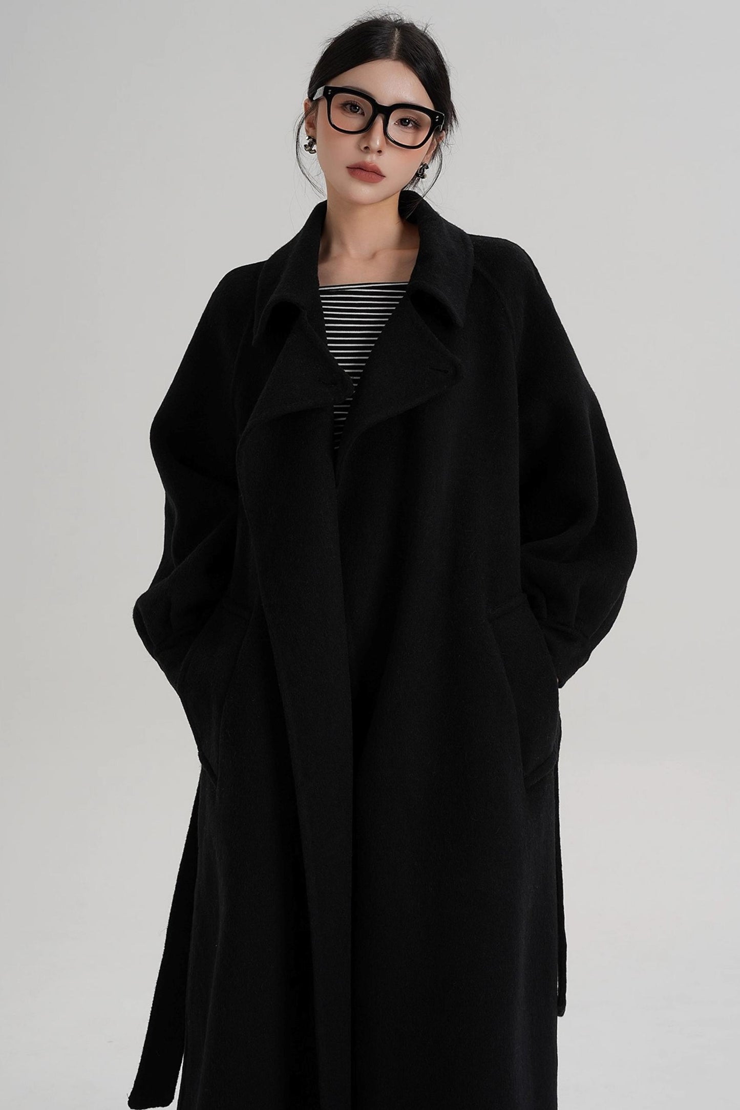 Temperament Back Slit Wool Coat