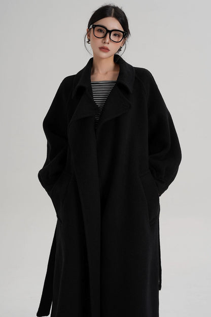 Temperament Back Slit Wool Coat