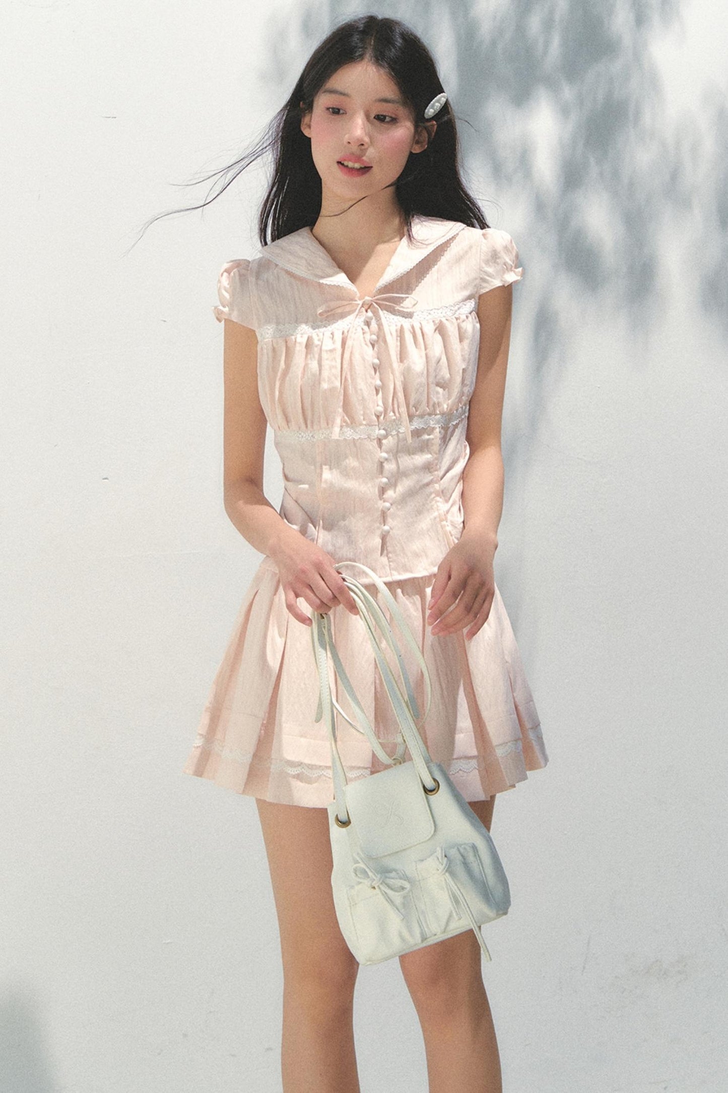 Pink Navy Lycra Top Set-Up