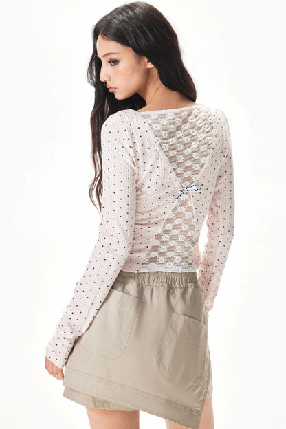 세로 스트라이프 물방울 탑