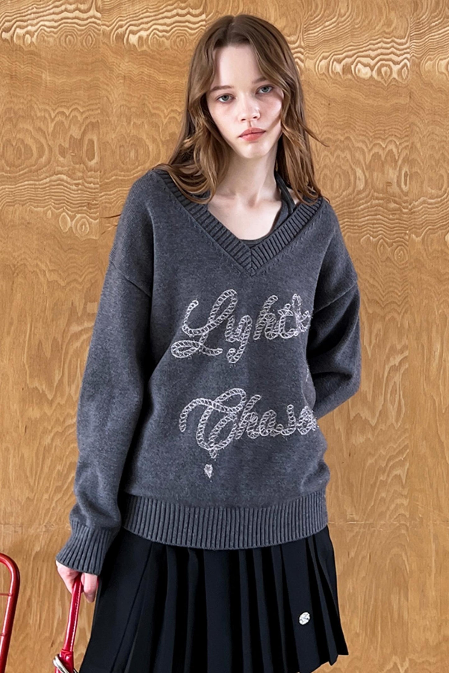 Sweet Girly V-NECK HALTERNECK KNIT SWEATER