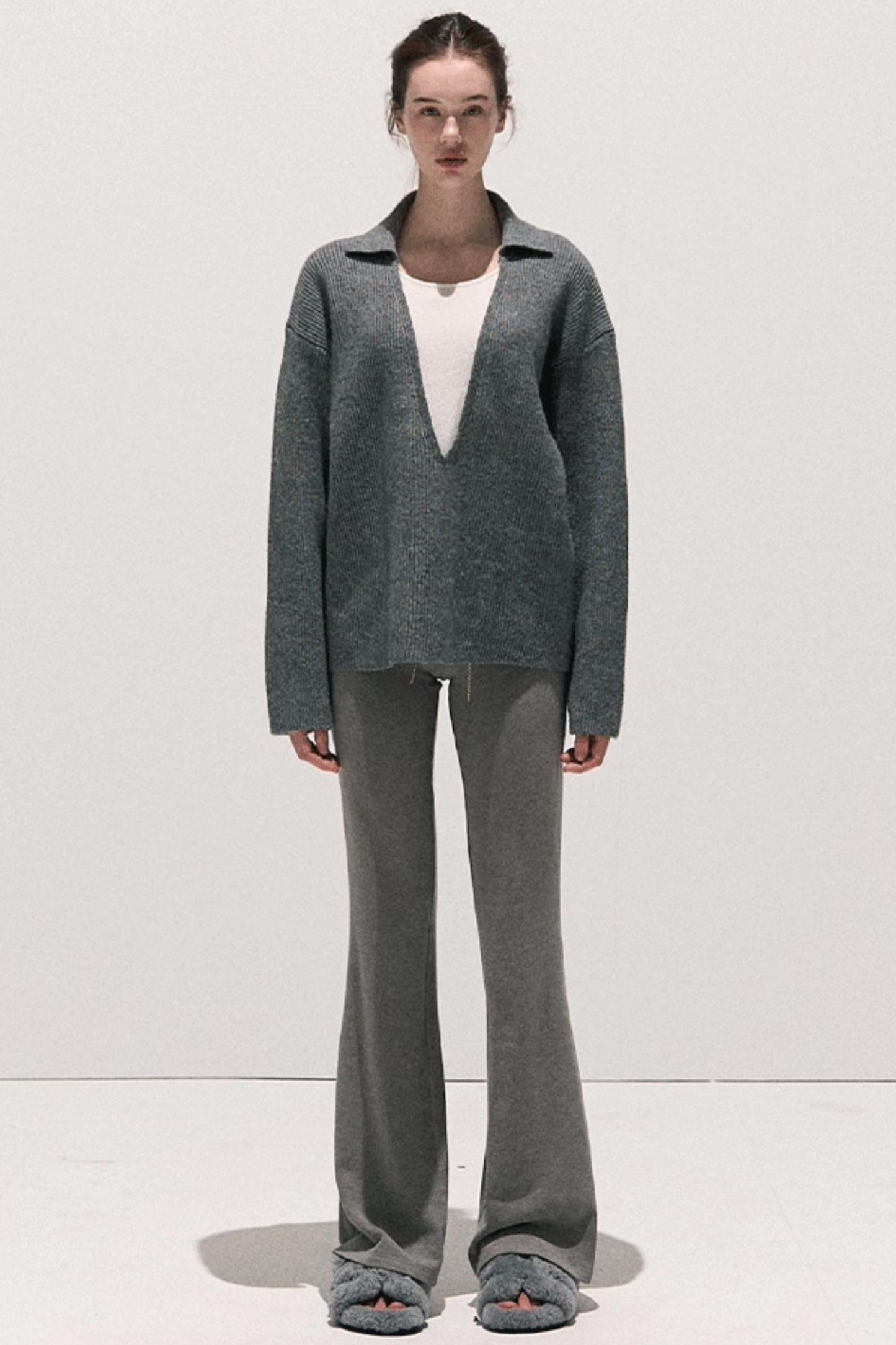 Soft Crewneck Knitwear Trouser Set-Up