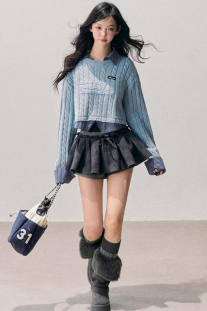 Hanging Blue Wool Sweater