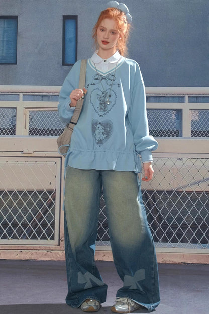 Vintage V-Neck Sweatshirt