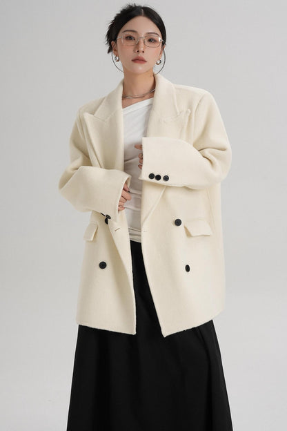 Medium-Length Temperament Wool Coat