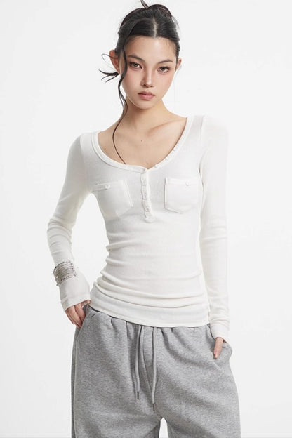 Slim Knit Long Sleeve Shirt